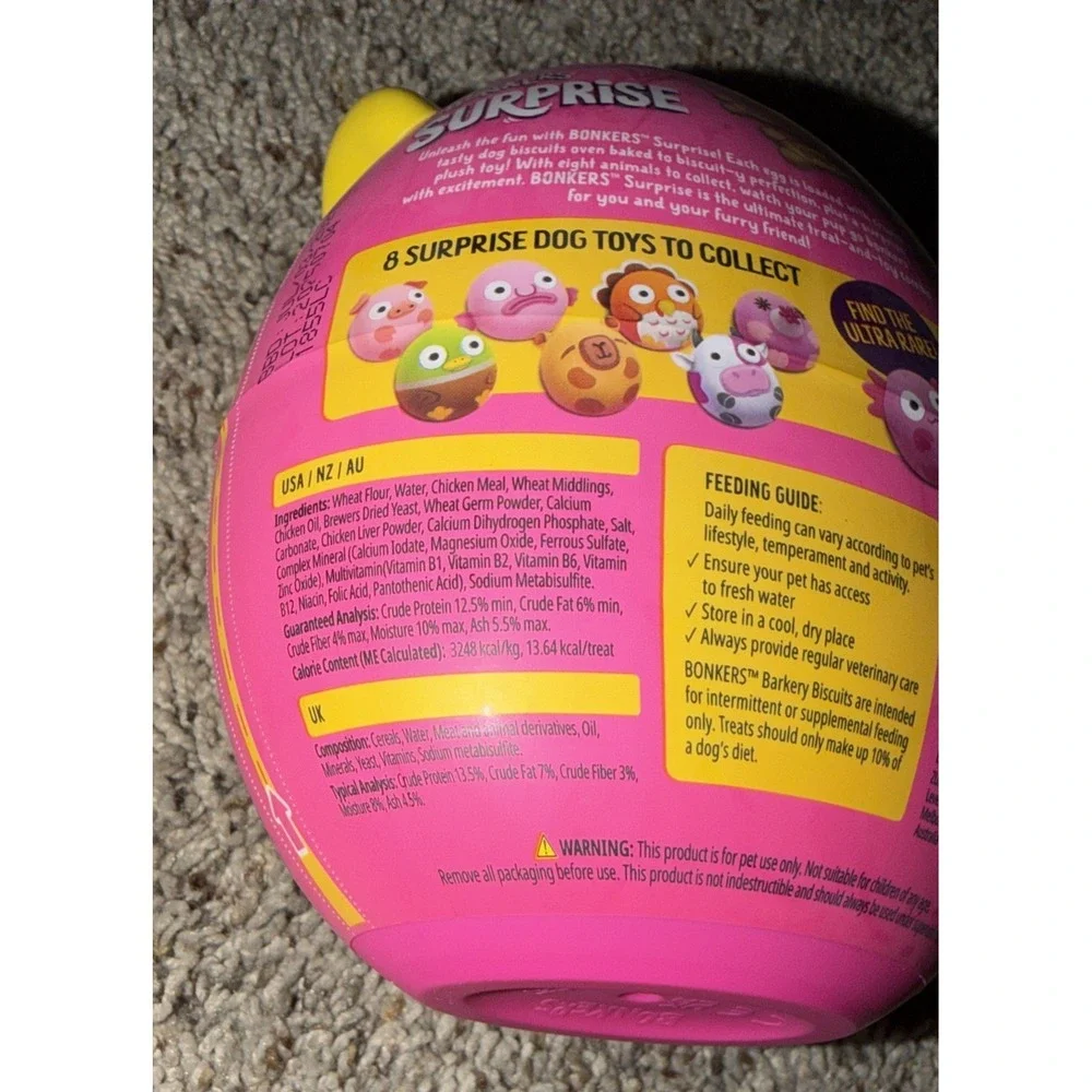 Lot of 5 Bonkers Surprise Dog Toy‎ + Tasty Treats Pack